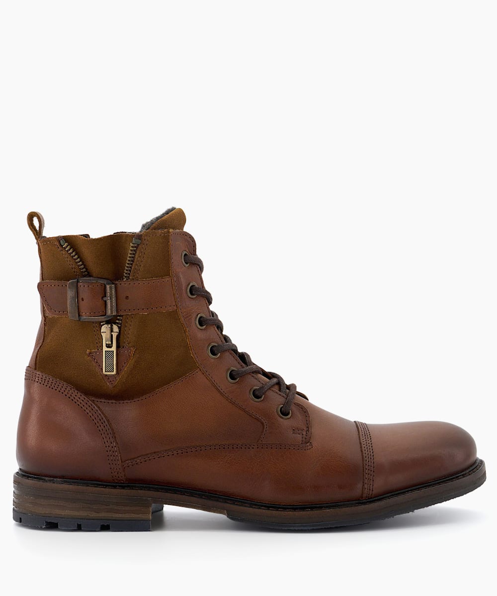 Call Tan Buckle Detail Casual Leather Boots Dune London