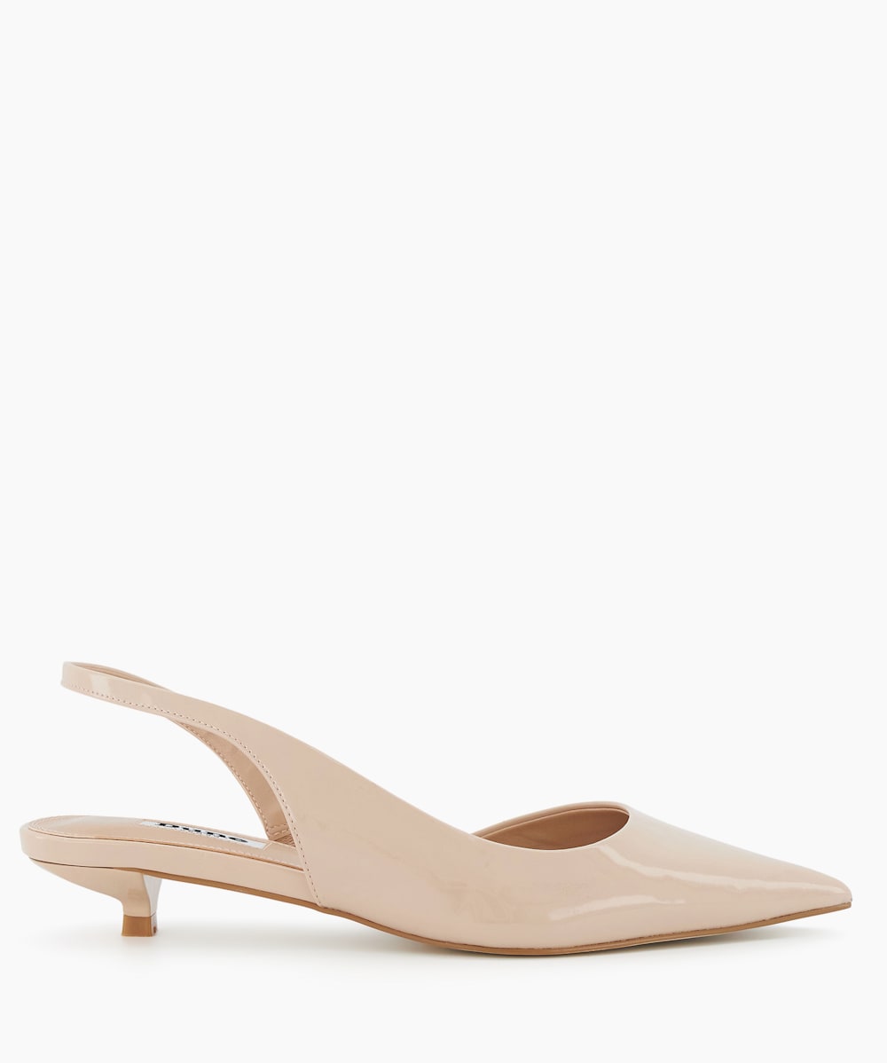 Calmer Nude, Patent Kitten-Heel Slingback Courts