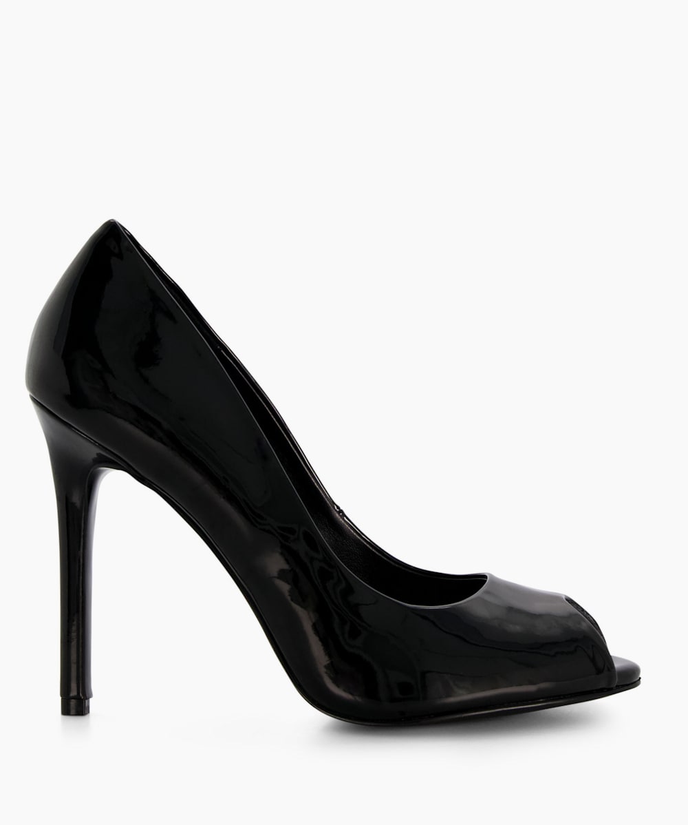 Black peep toe pumps top
