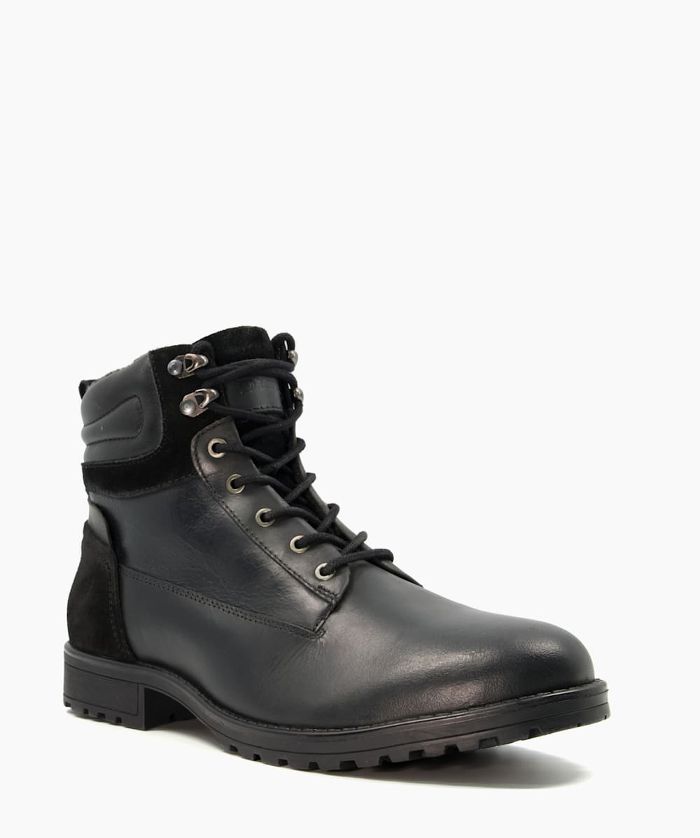 Capello Black Lace Up Boots Dune London
