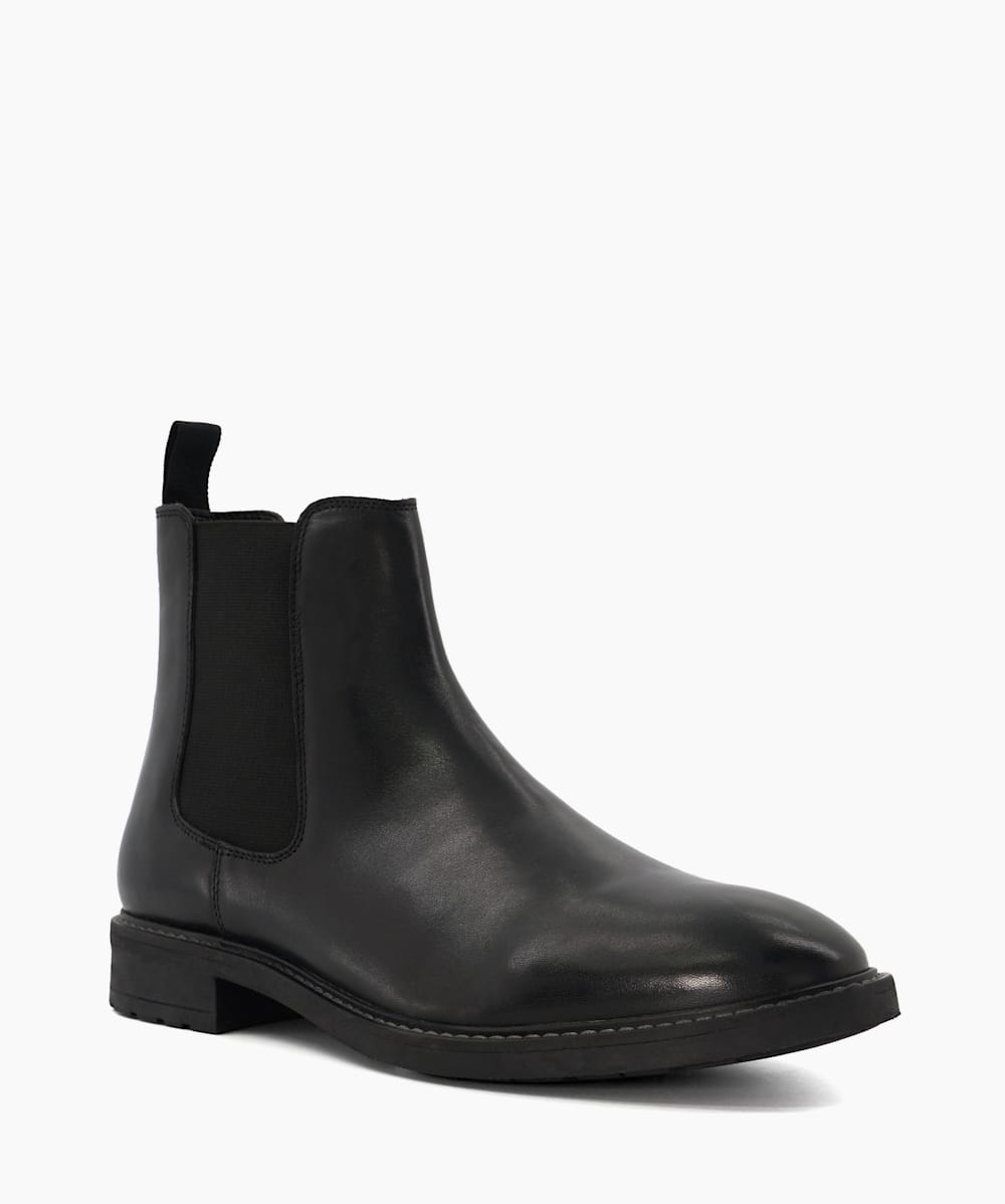 Dune chelsea boots in black leather store