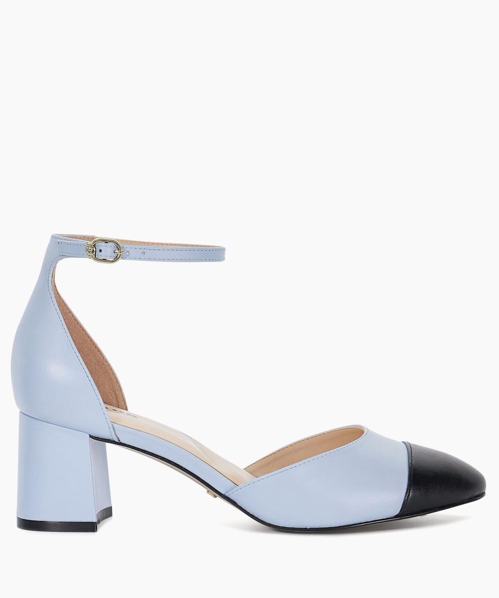 Blue block heel pumps online