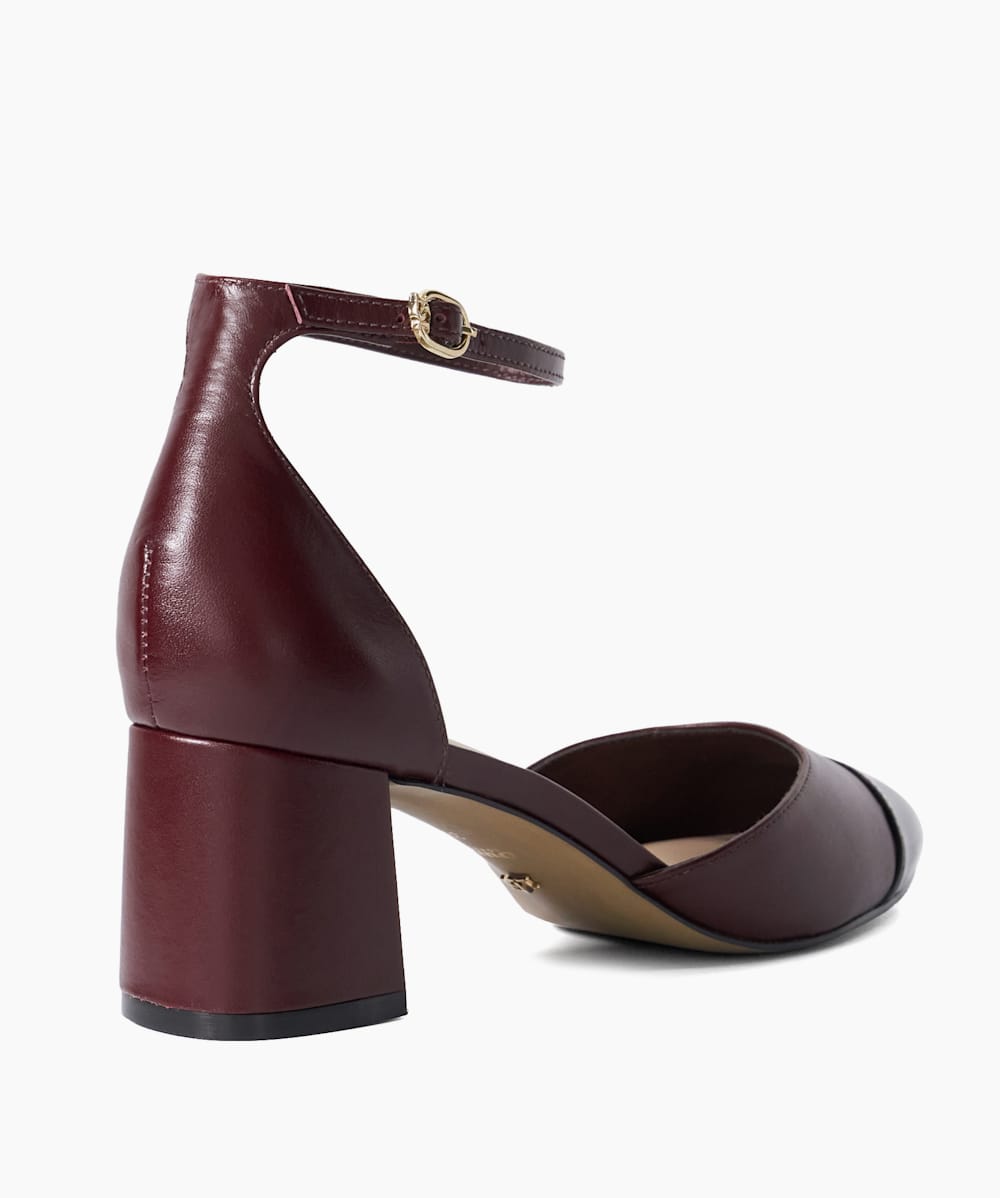 Block heel sandals burgundy shop