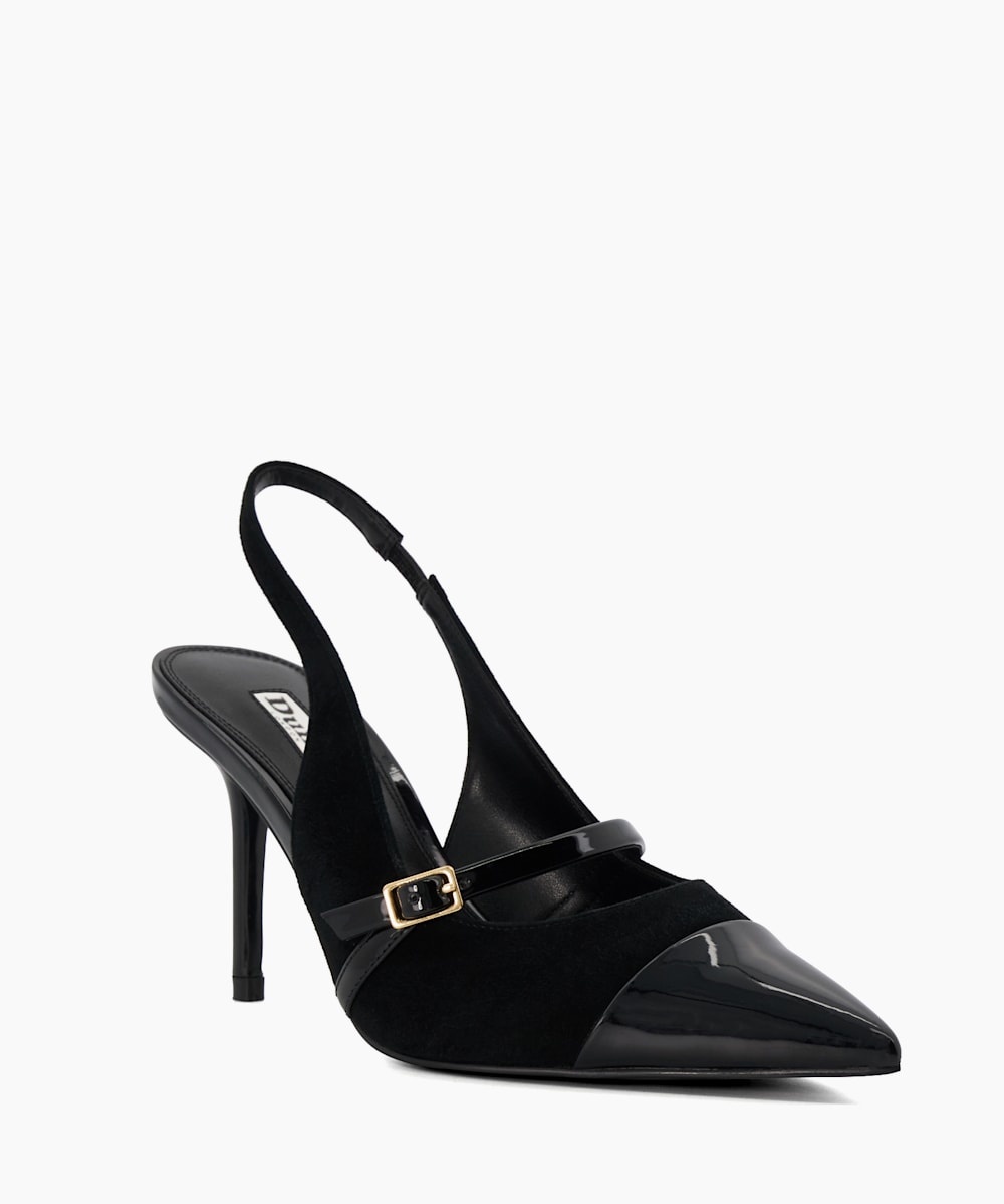 Dune black cheap suede court shoes