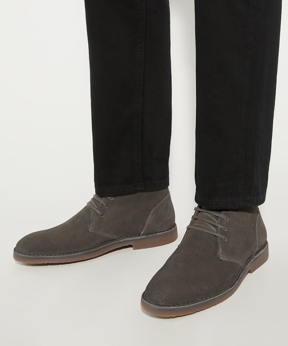 Grey suede chukka boots mens online