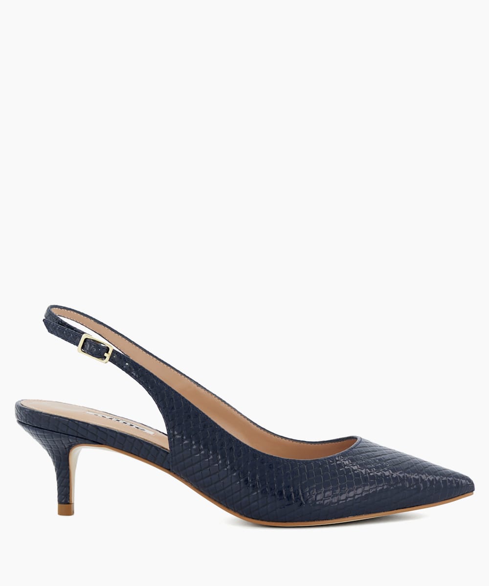 Navy blue kitten heel slingbacks store
