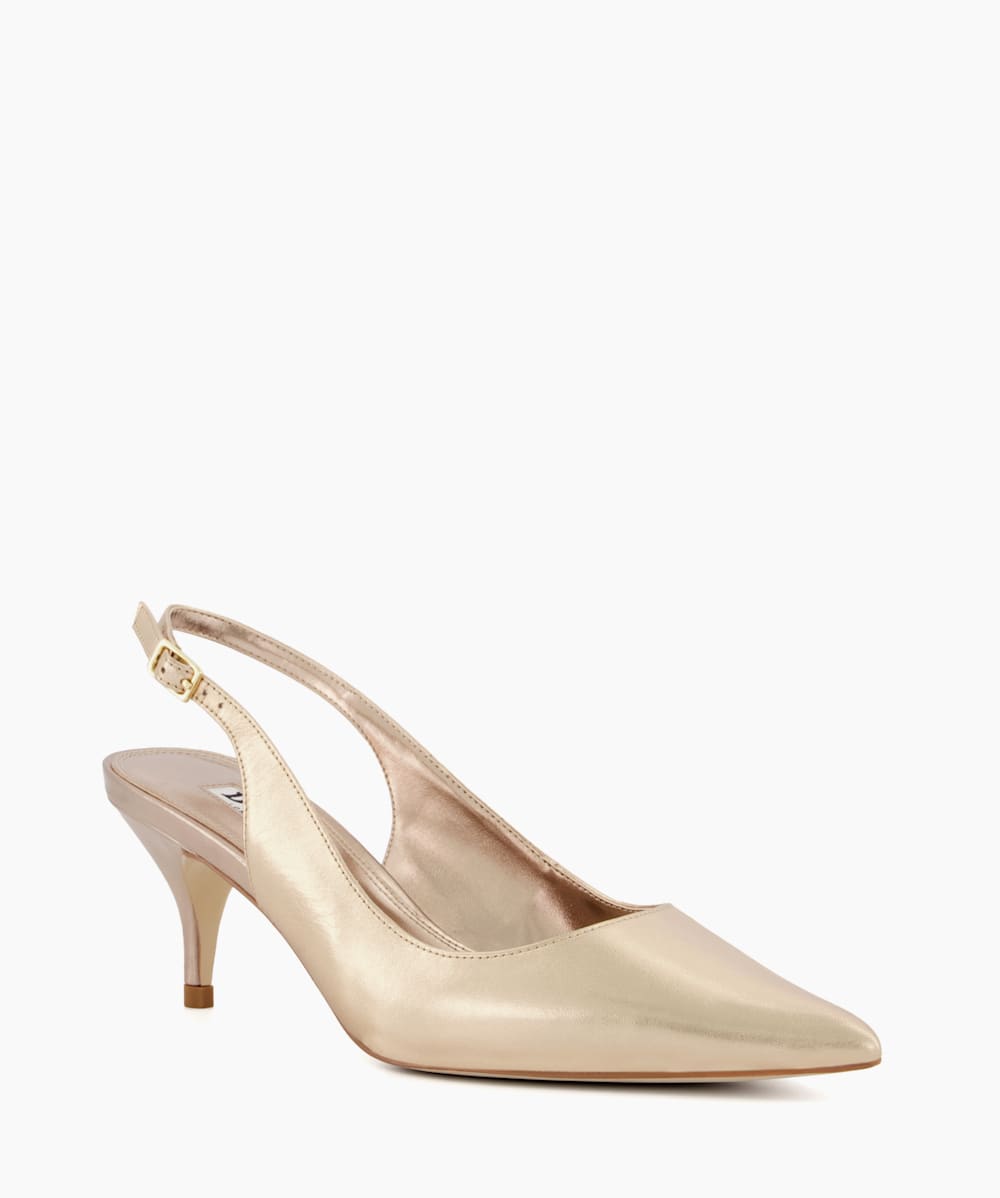 Metallic gold court shoes discount
