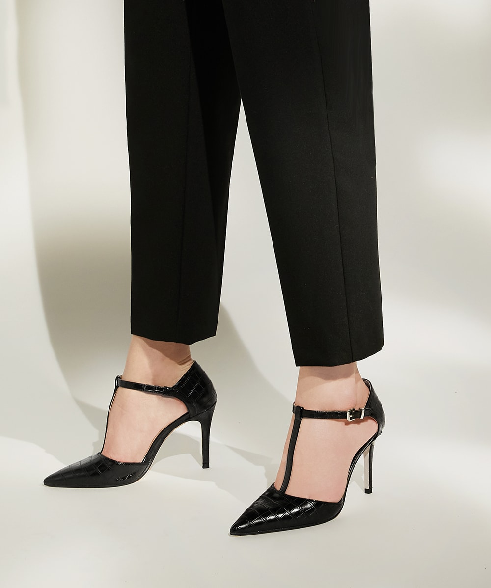 T bar pointed heels discount