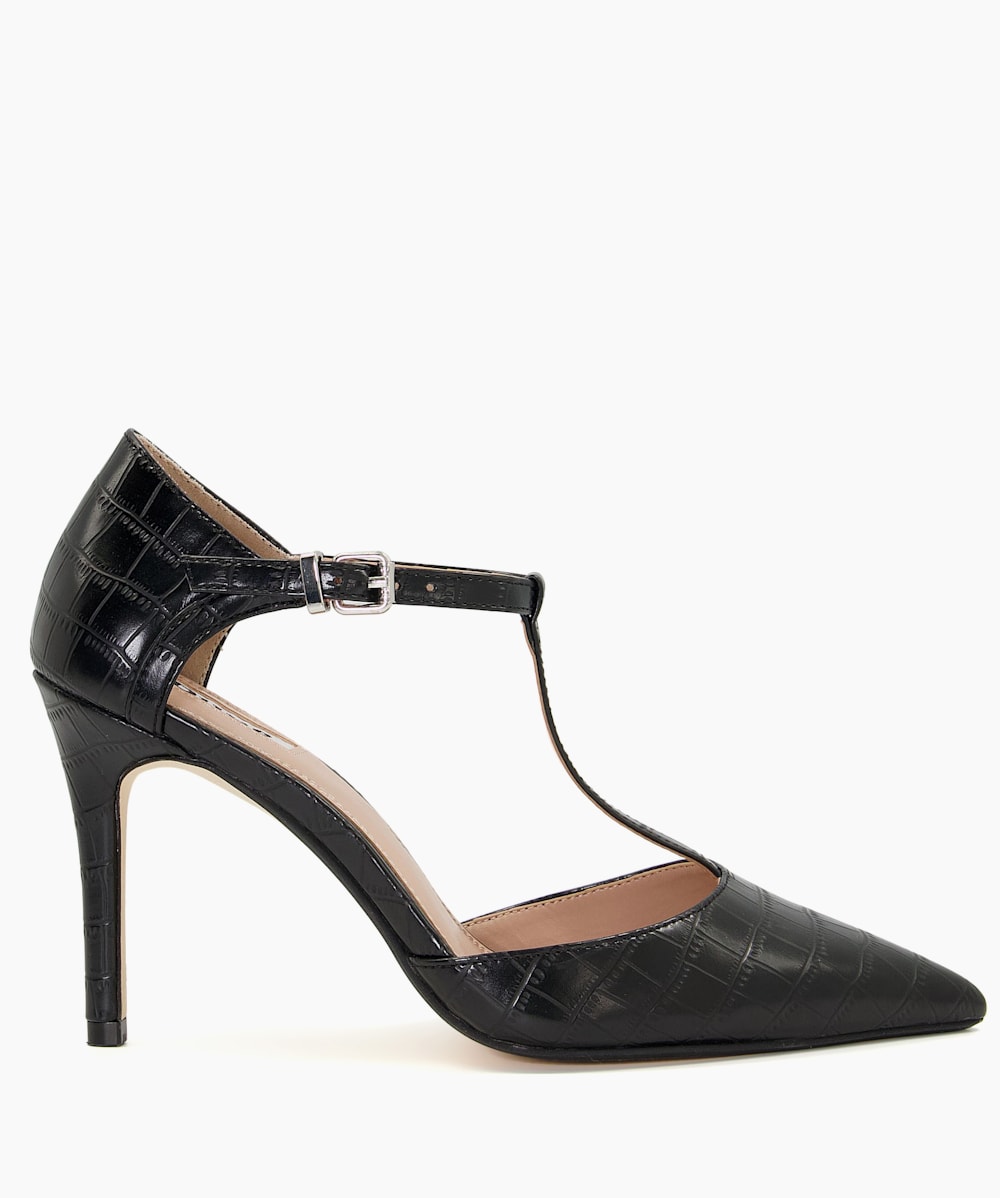 Black t bar shoes best sale