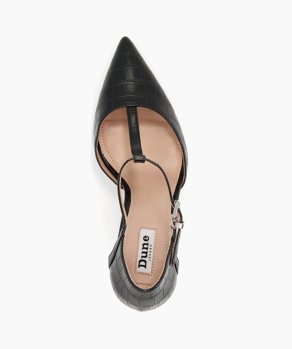 Black t bar shoes store heels