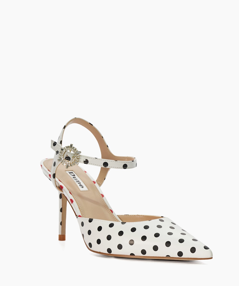 White polka dot heels cheap