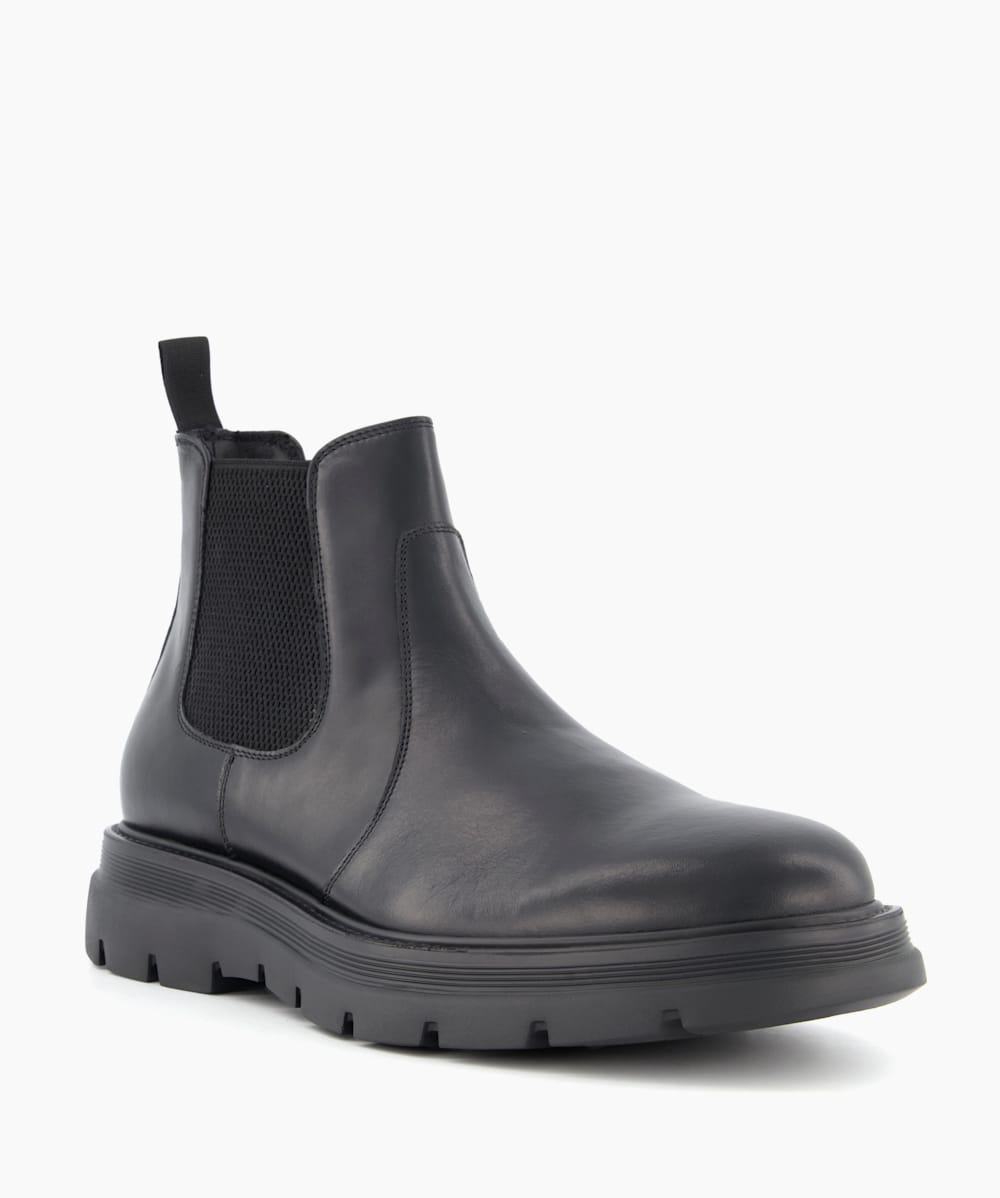 Caused Black Chunky Chelsea Boots Dune London