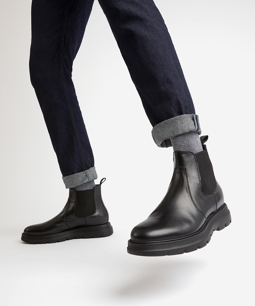 Caused Black Chunky Chelsea Boots Dune London