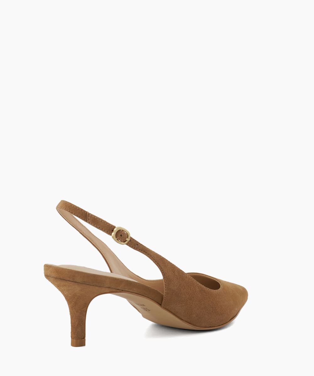 Beige discount suede slingbacks