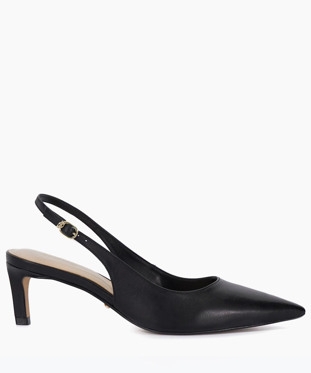 Celinna Black Pointed Toe Sling Back Heels Dune London