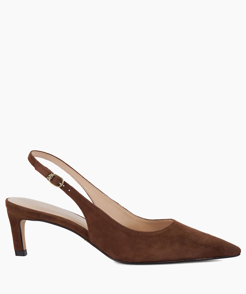 Celinna Chestnut Pointed Toe Sling Back Heels Dune London