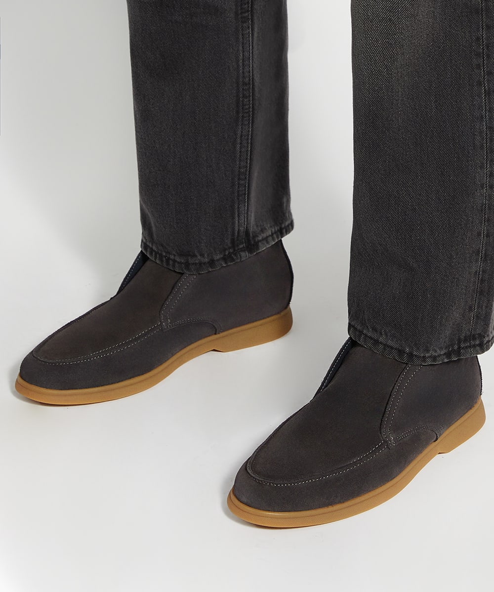 Dune grey suede ankle boots hotsell