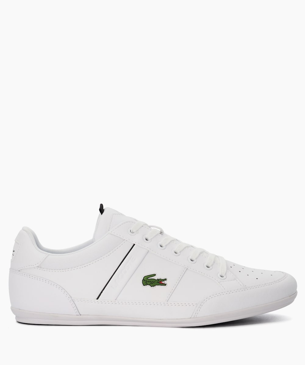 Chaymon White Leather Lace Up Trainers Dune London