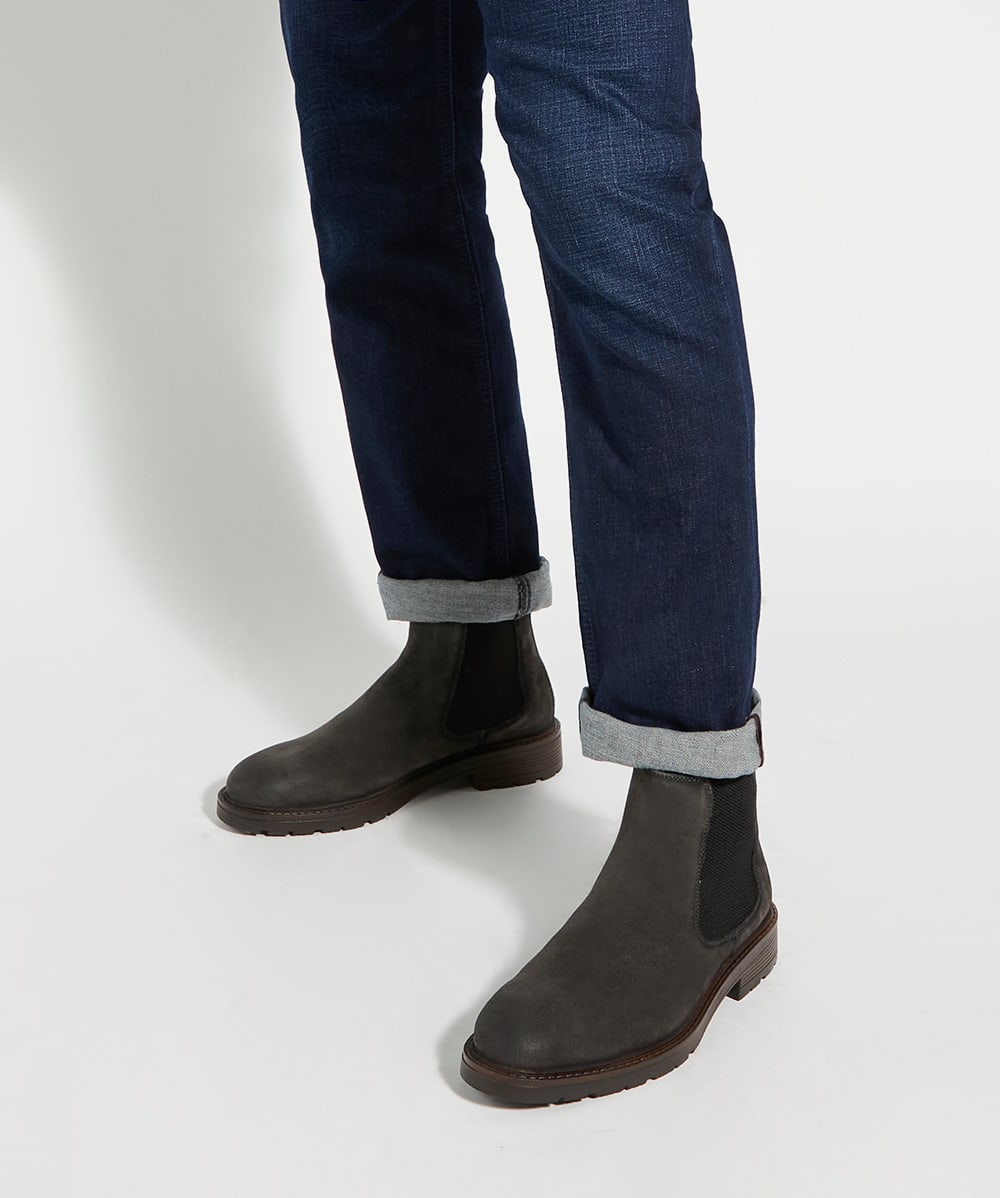 Mens dark discount grey chelsea boots