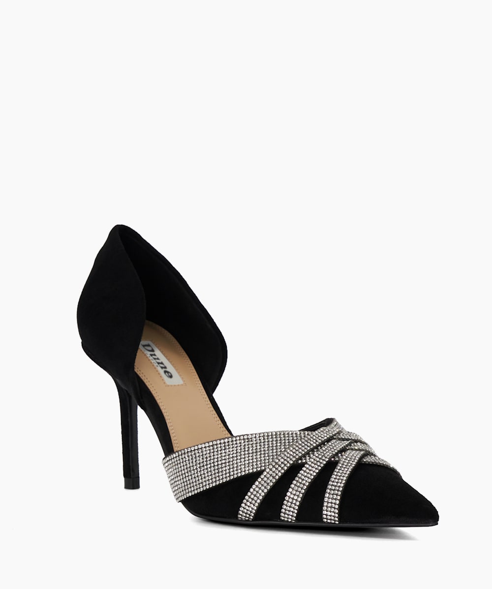 Dune block top heel court shoes
