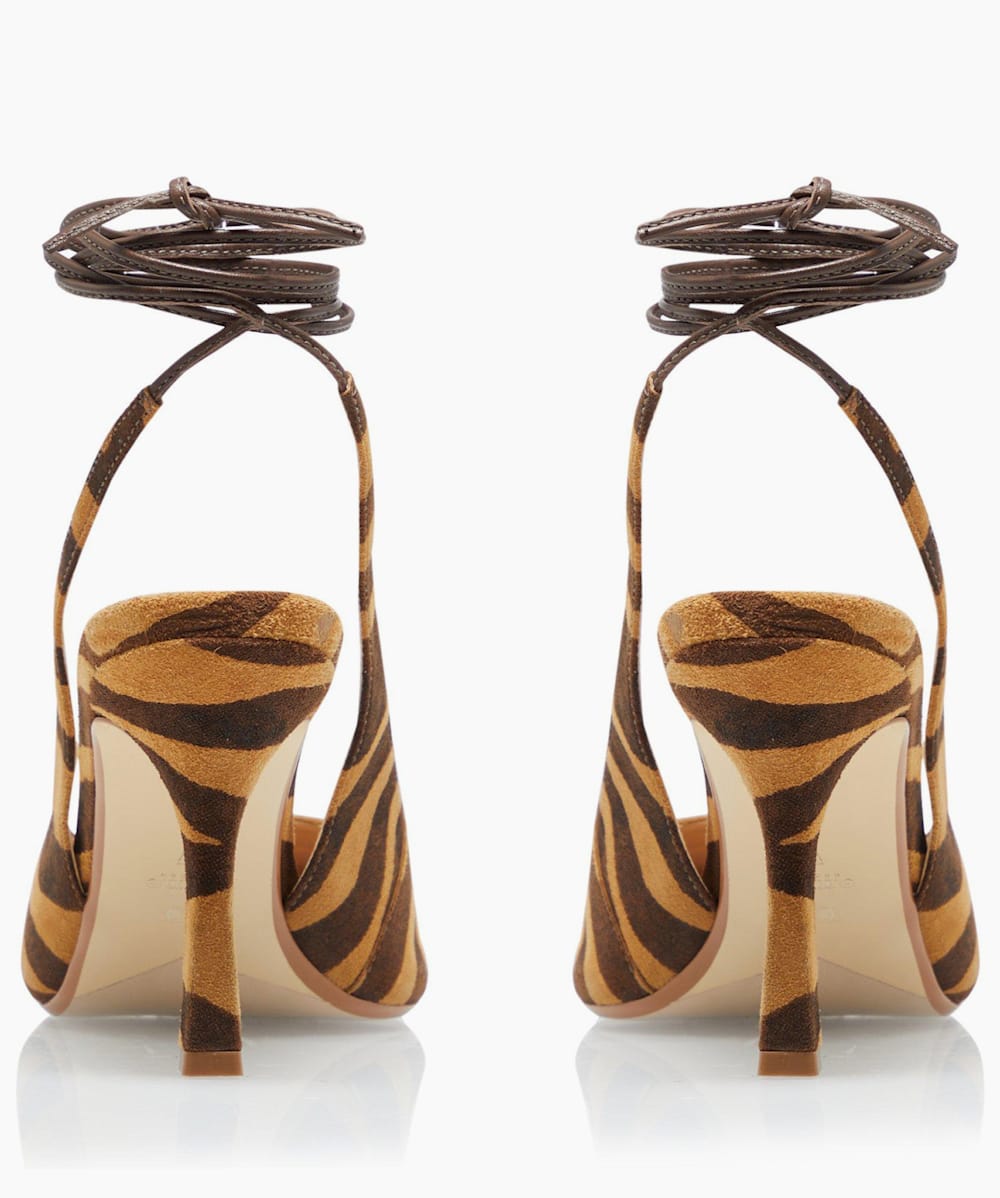 Cirque Zebra Ankle Tie Court Shoes Dune London