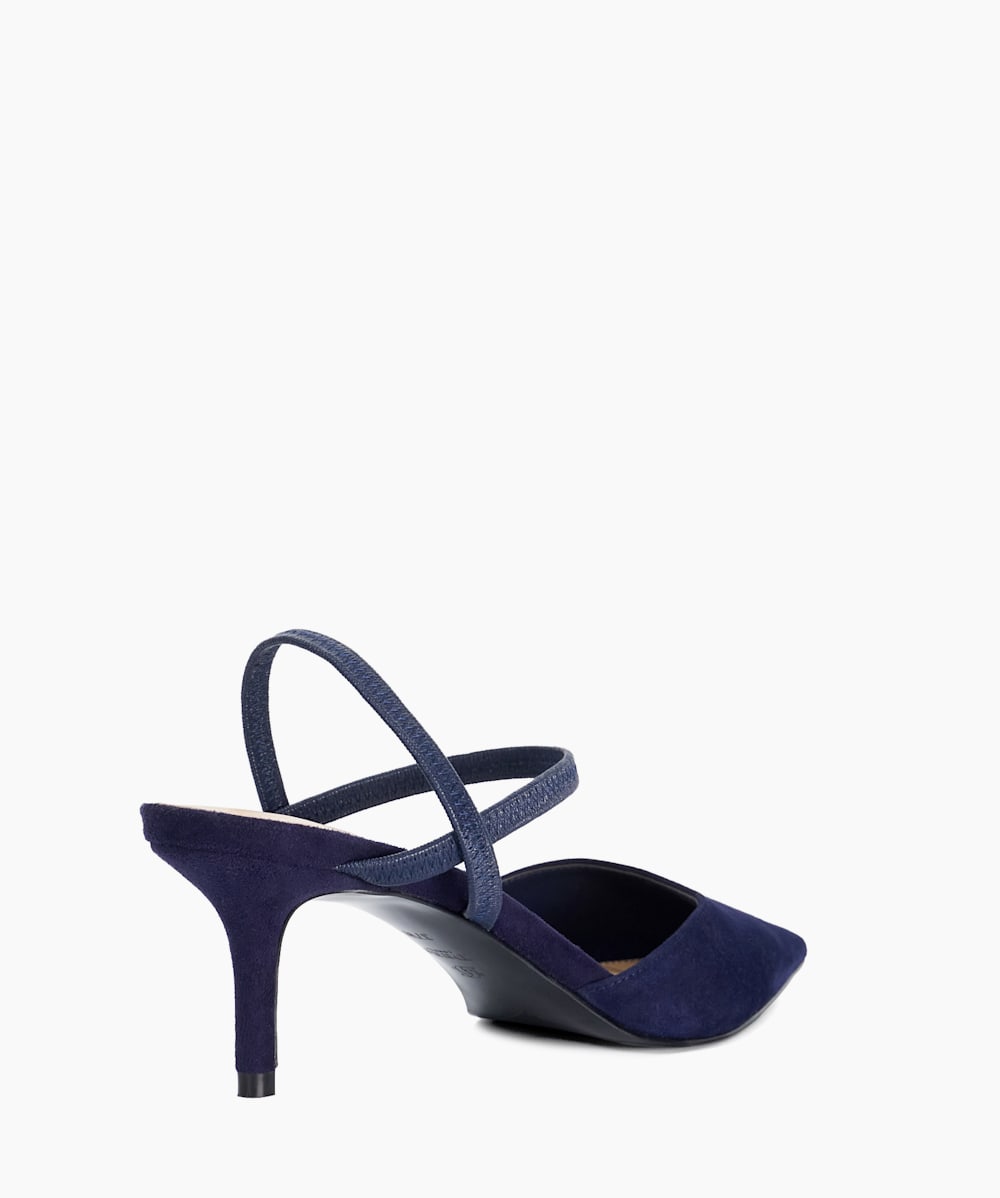 Navy suede slingback shoes store
