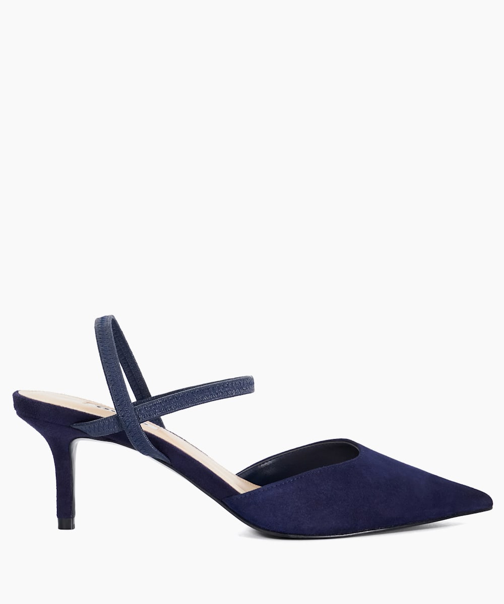 Navy suede slingback shoes shop