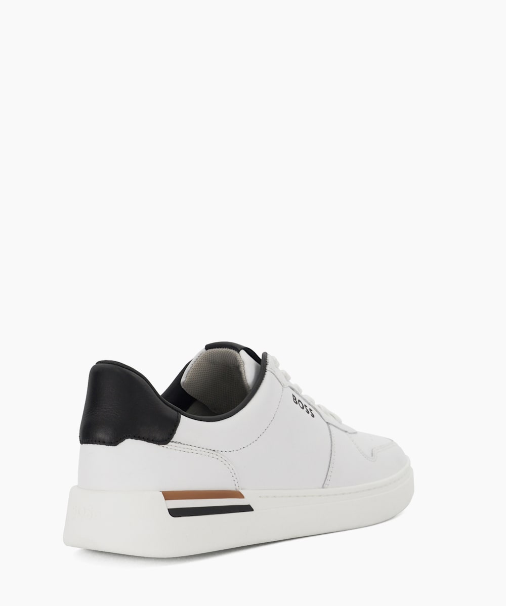 Clint Tenn White Branded Lace Up Cupsole Trainers Dune London