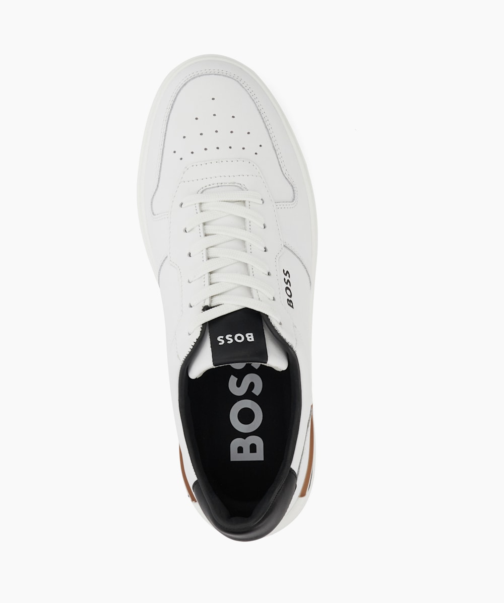 Mens boss white trainers clearance