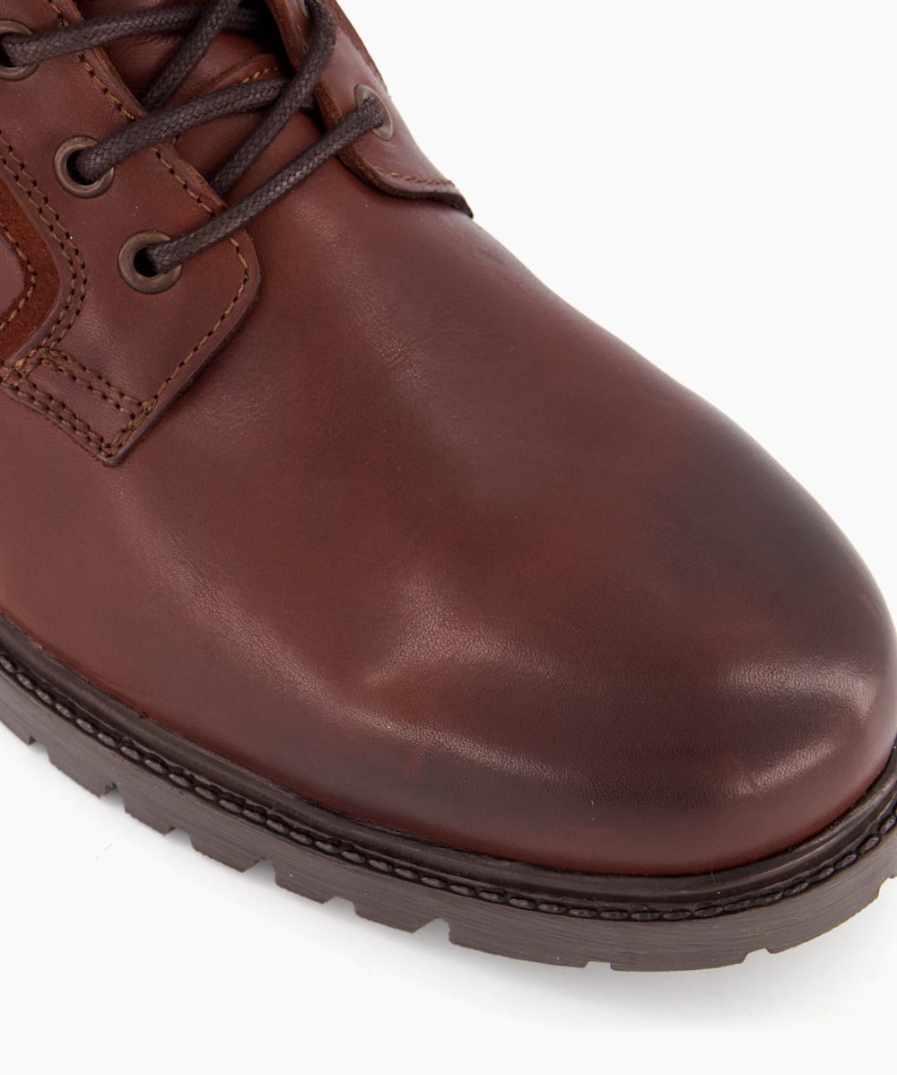 Coincide Tan Lace Up Faux Fur Lined Boots Dune London