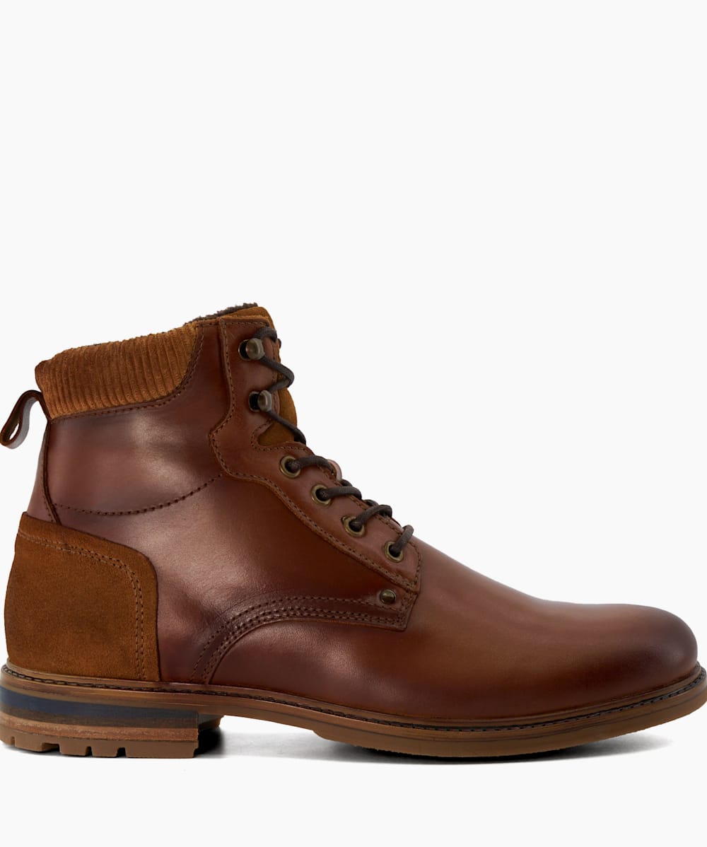 Mens casual leather discount boots