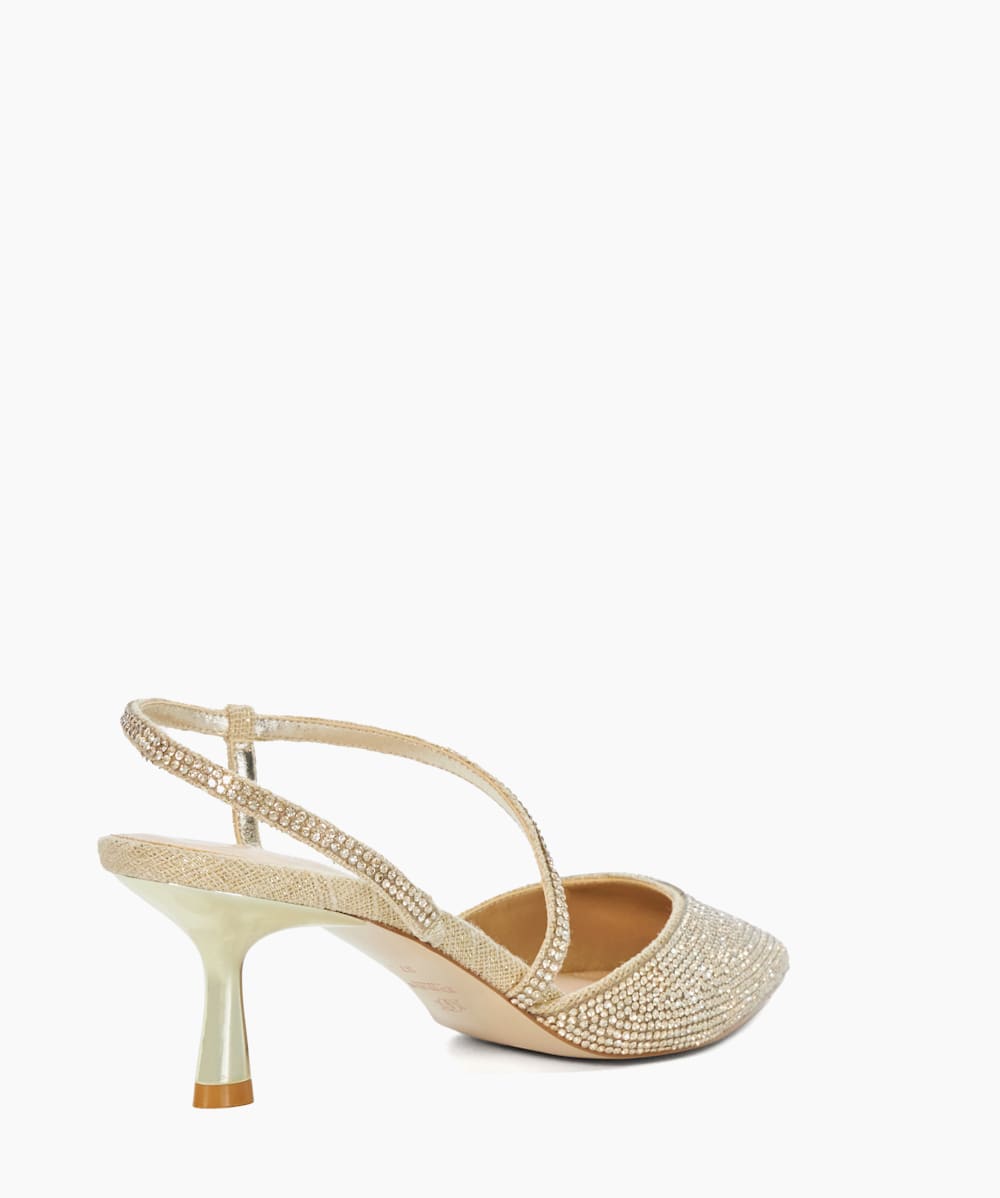 Competitive Bronze Hotfix Kitten Heel Slingbacks Dune London
