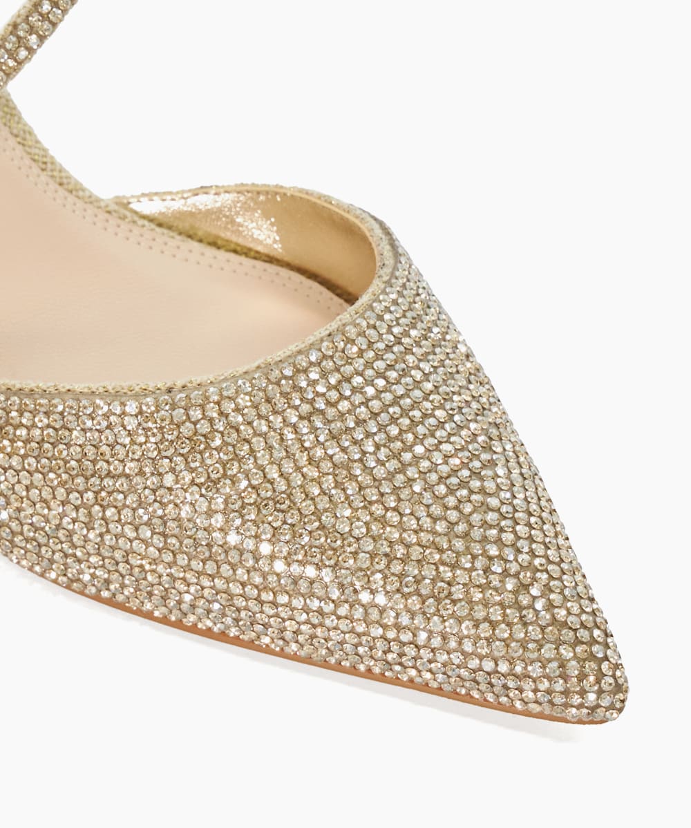 Competitive Bronze Hotfix Kitten Heel Slingbacks Dune London