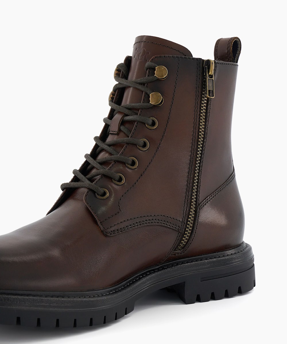 Brown lace up boots for men outlet