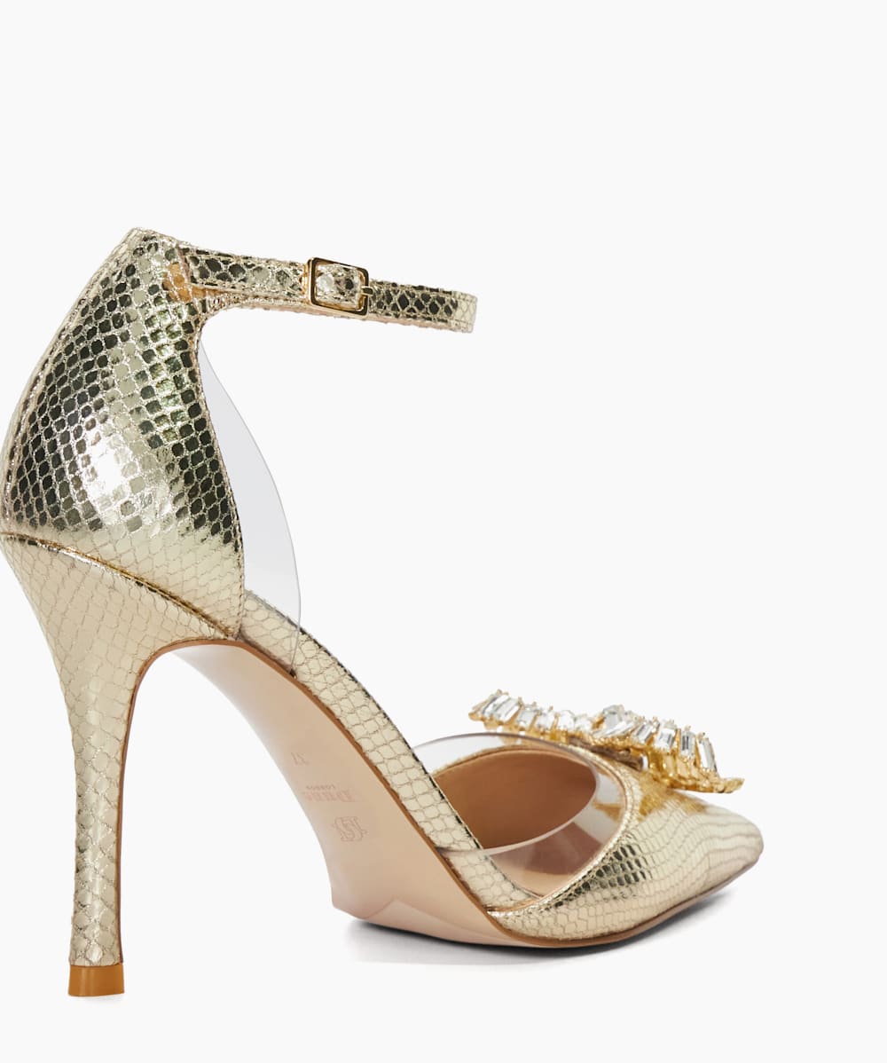 Gold jewelled heels hotsell