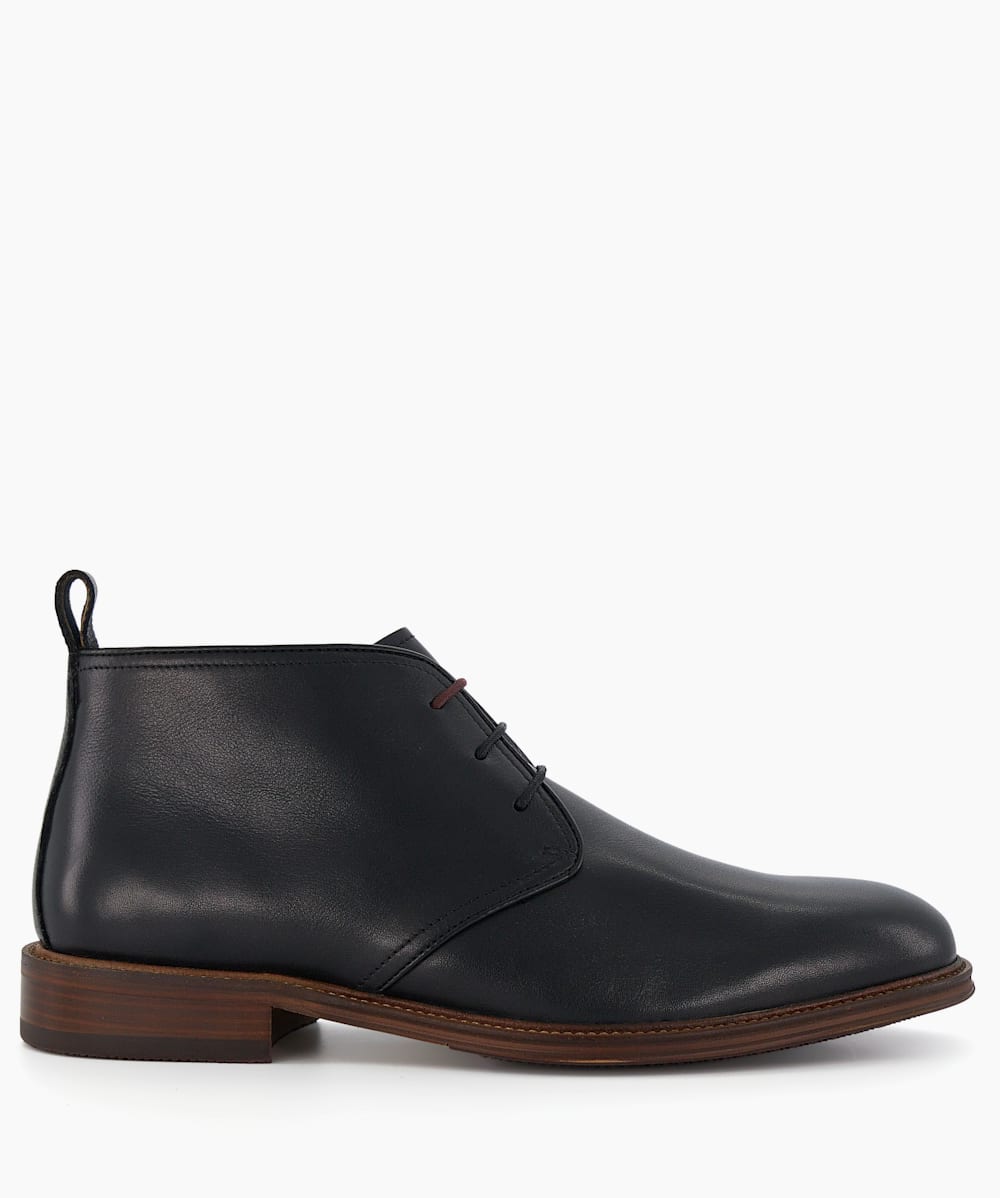 Coopper Black Leather Chukka Boots Dune London
