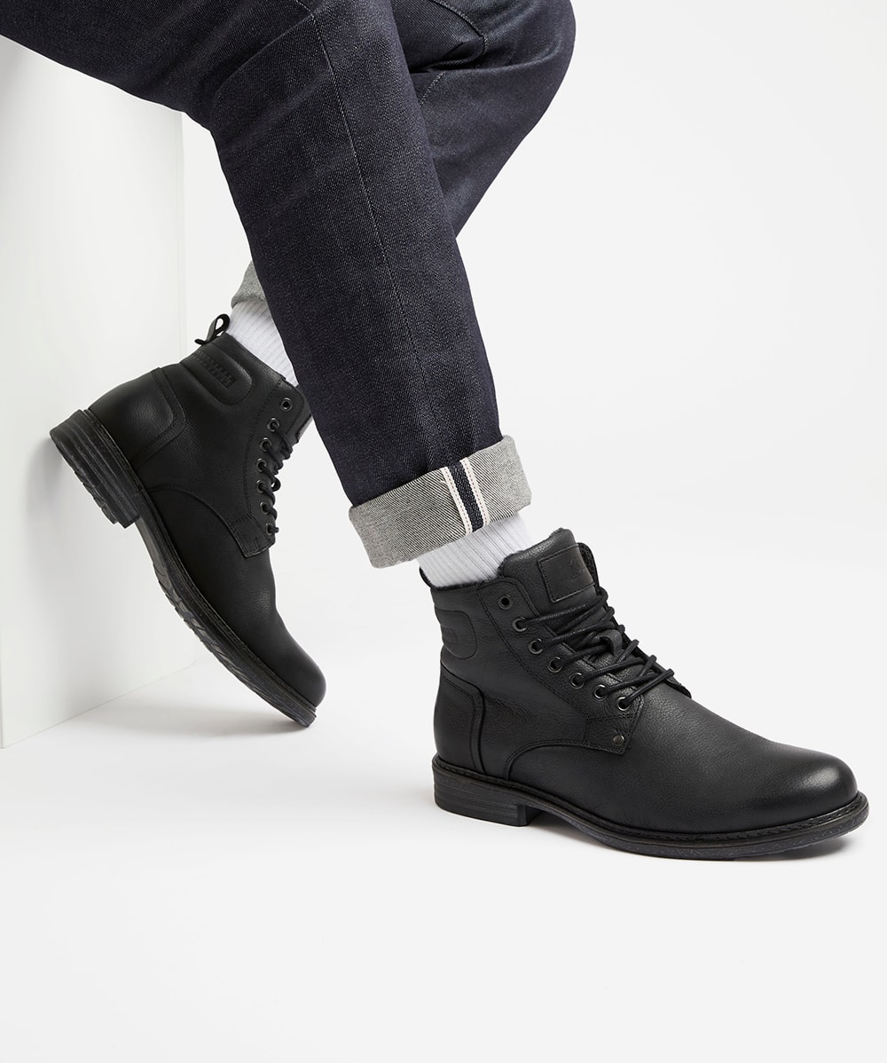 Grey lace up boots top