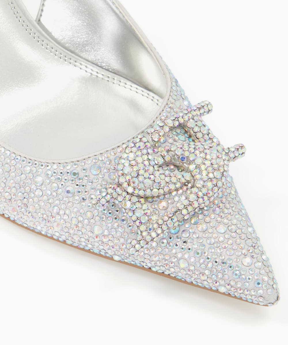 Dune london deals silver leather shoe