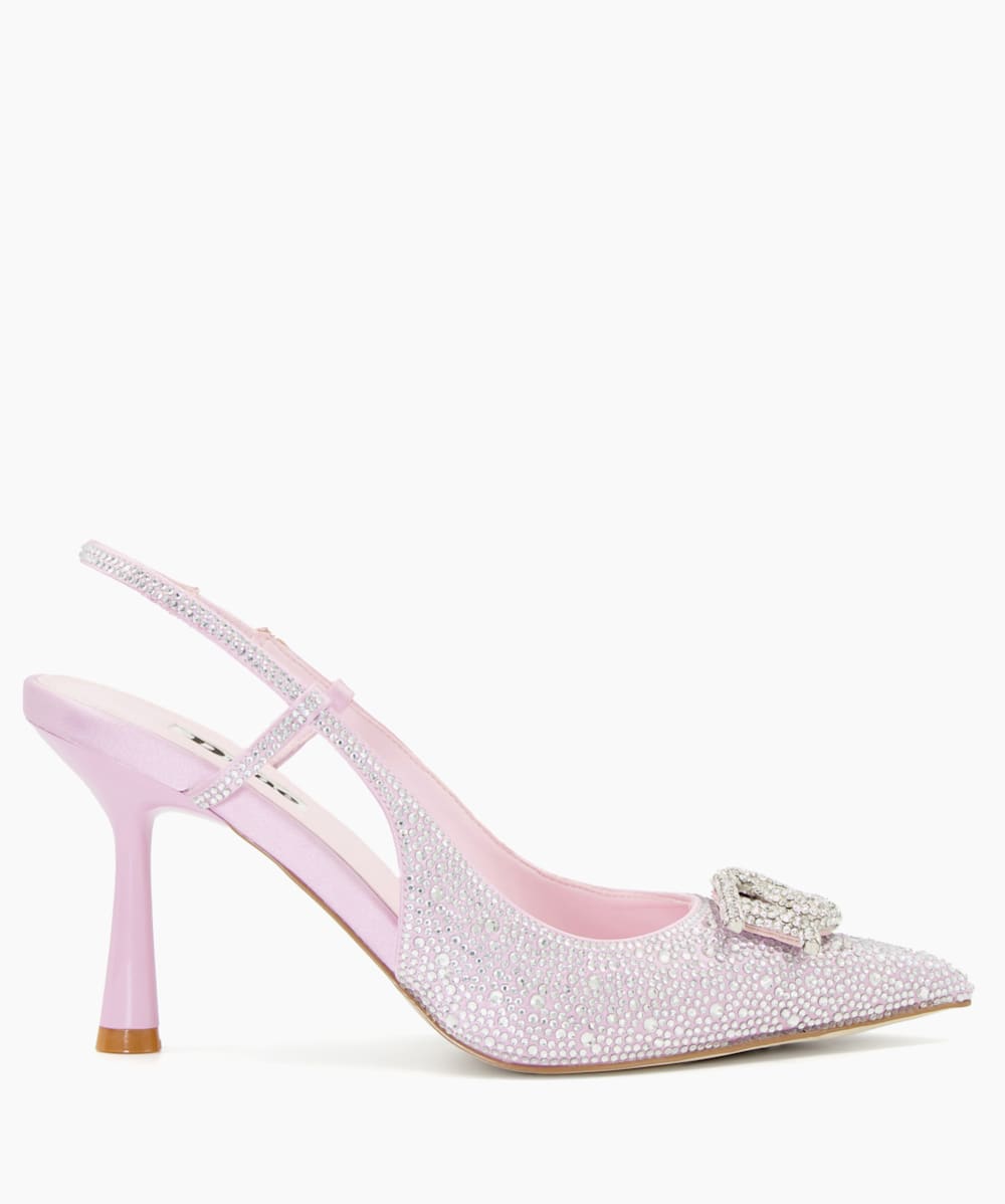 Pale pink chunky heels online