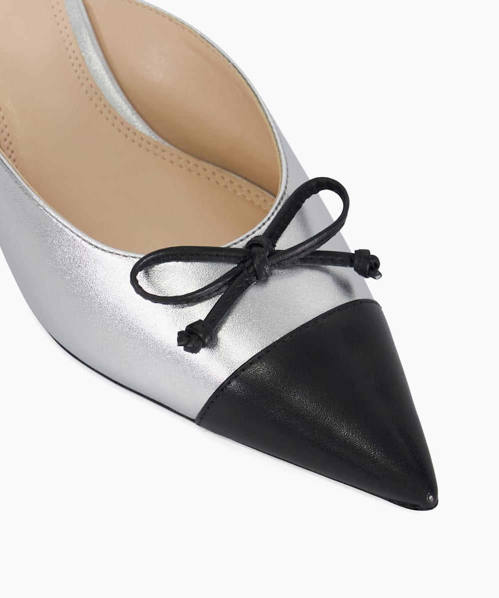 Dune london silver leather shoe sales