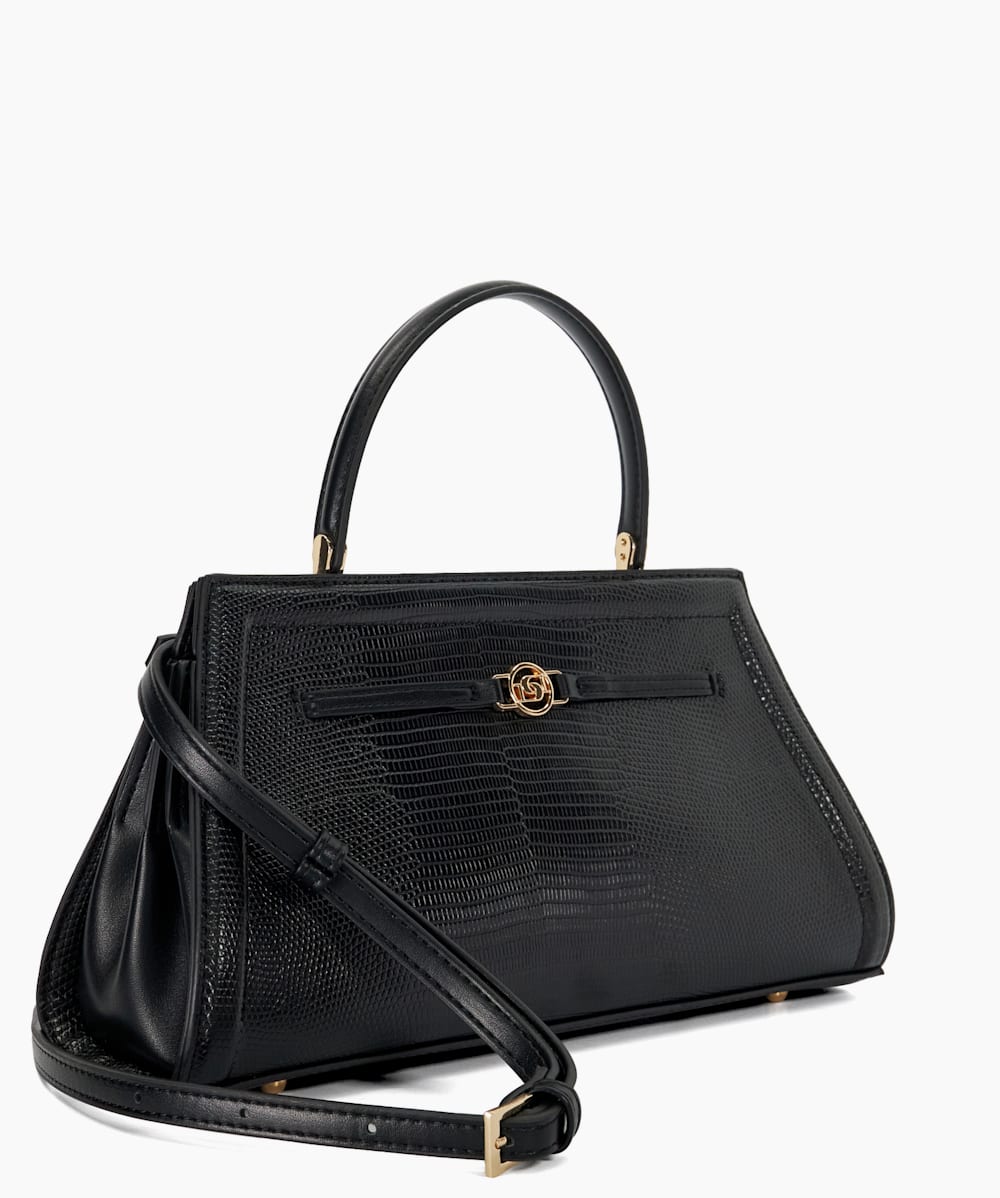 Black croc effect bag best sale