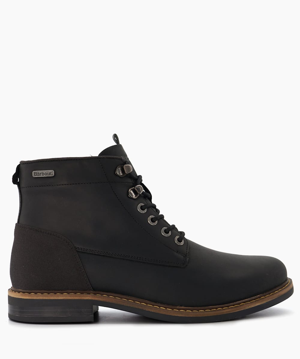 Deckham Black Leather Gibson Boots Dune London