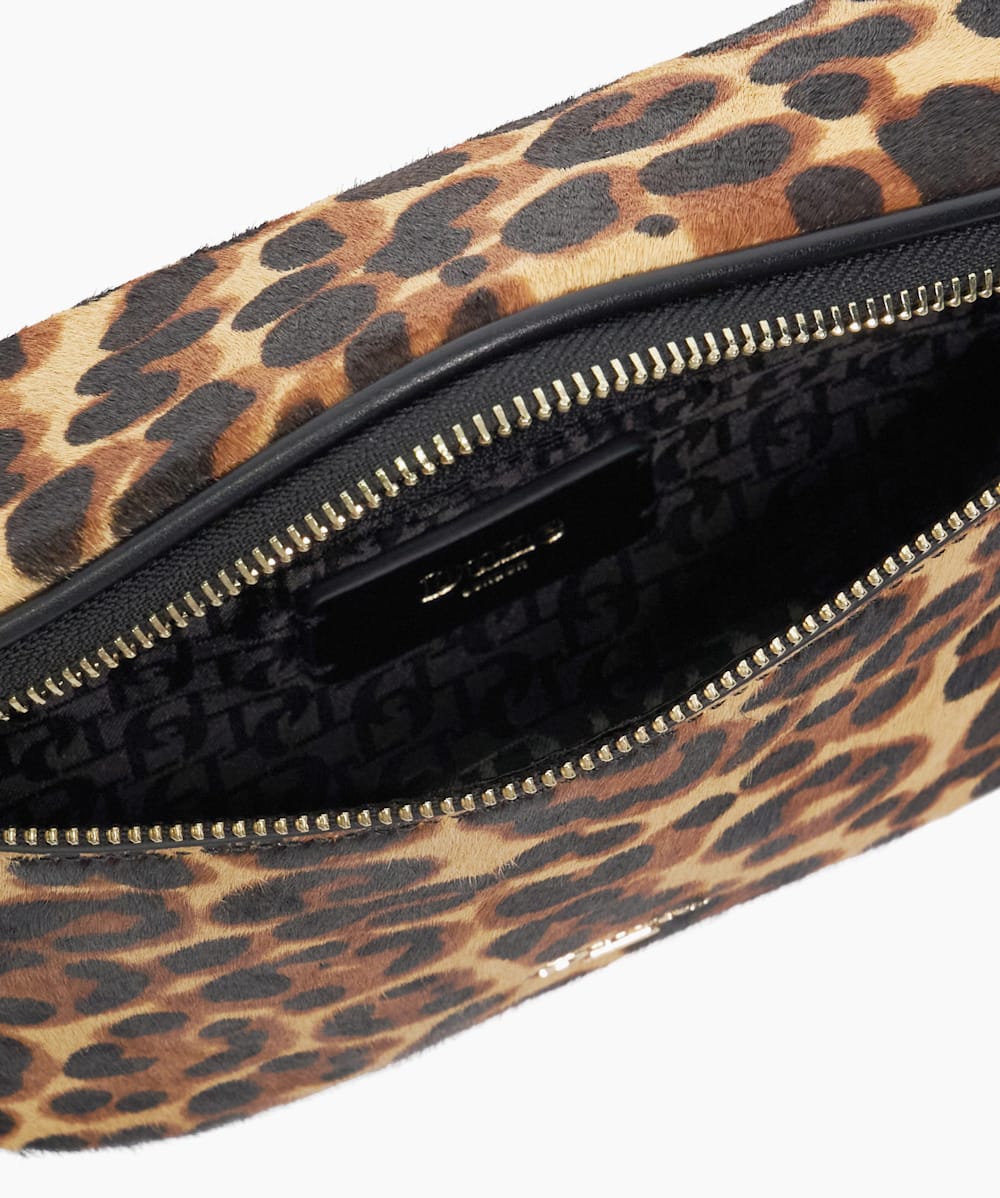 Dent Leopard Leopard Print Small Curved Cross body bag Dune London