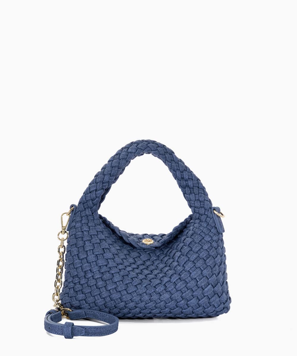 Dinkydeliberate Blue Small Woven Shoulder Bag Dune London