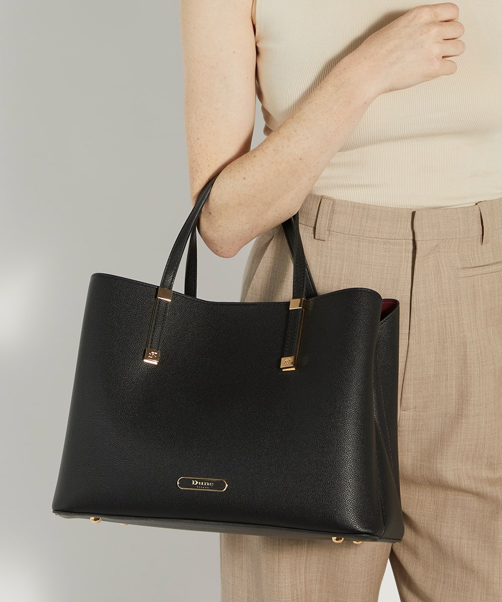 Black and brown tote handbag online