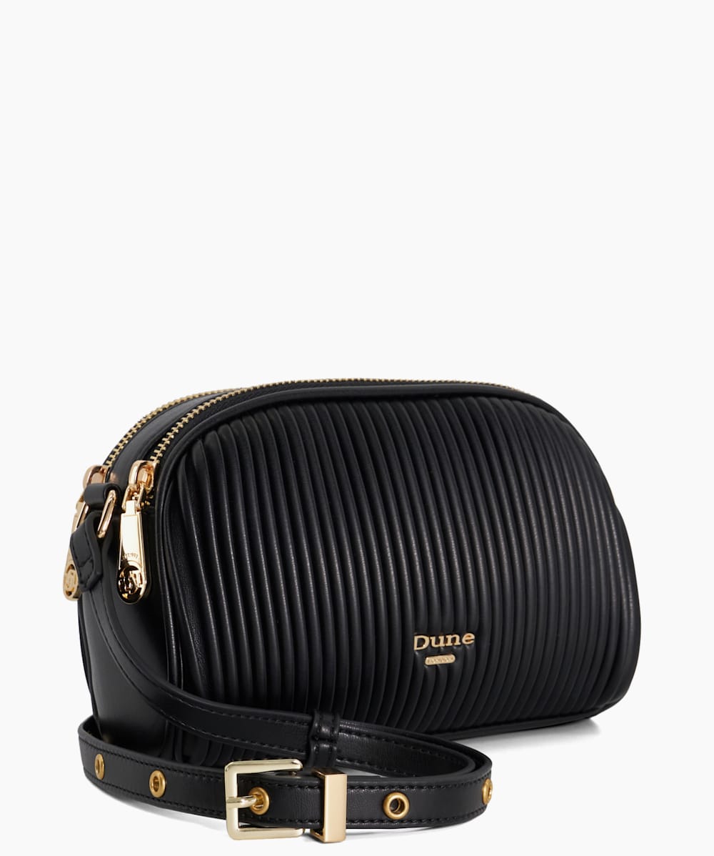 Detail Black Soft Pleated Crossbody Bag Dune London