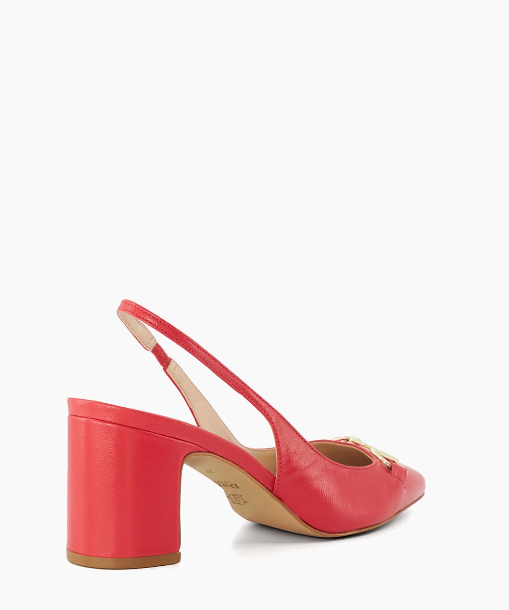 Red store slingback heels