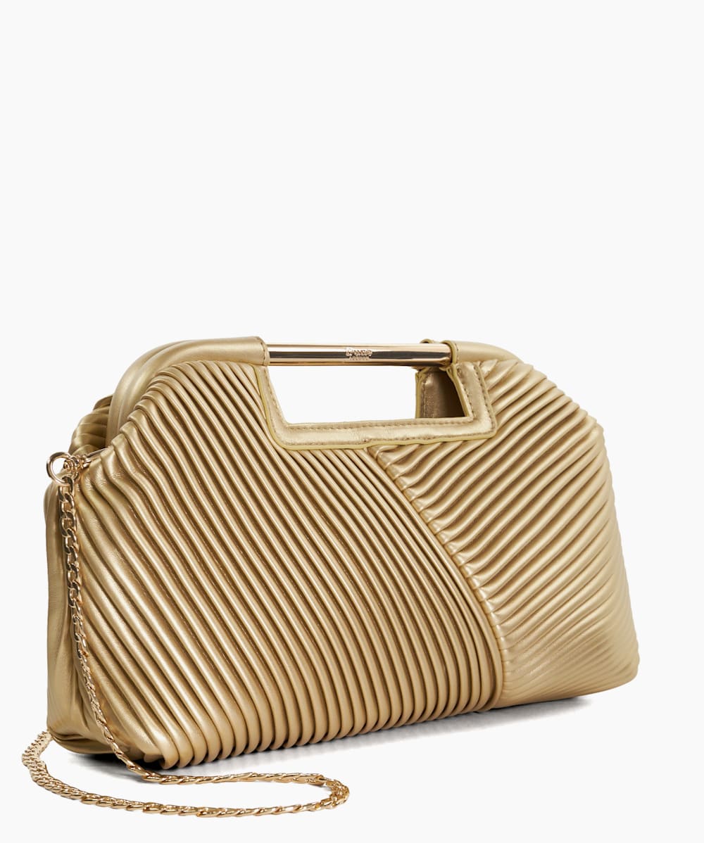 Metallic outlet gold handbag