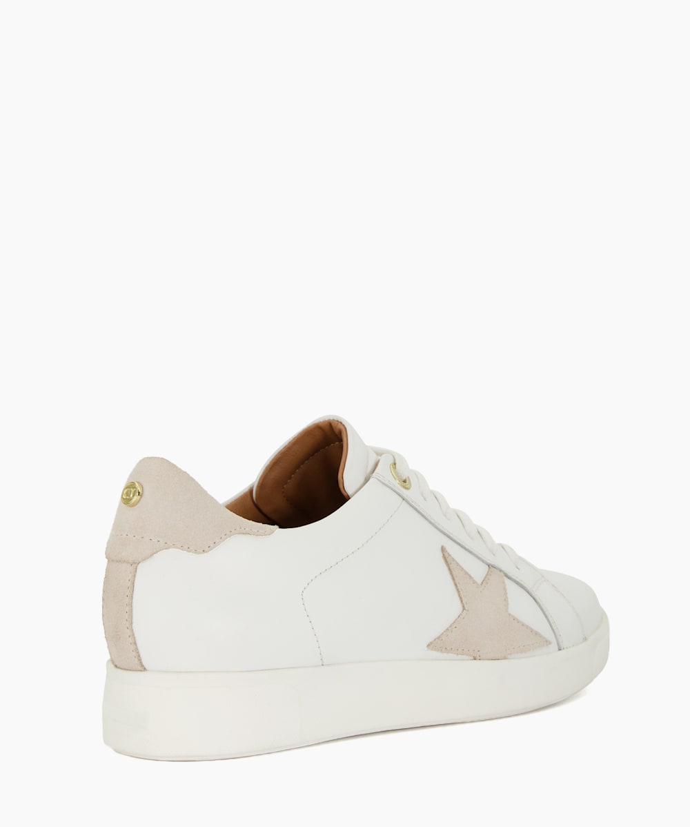 Edriss Grey Star Motif Lace Up Trainers Dune London