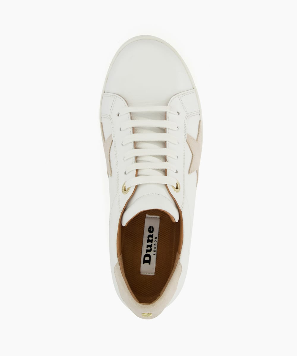 Edriss Grey Star Motif Lace Up Trainers Dune London